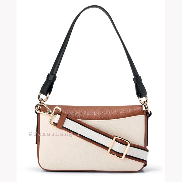 NWT Cole Haan Mini Leather Shoulder Bag Black/White/British Tan - Picture 5 of 16